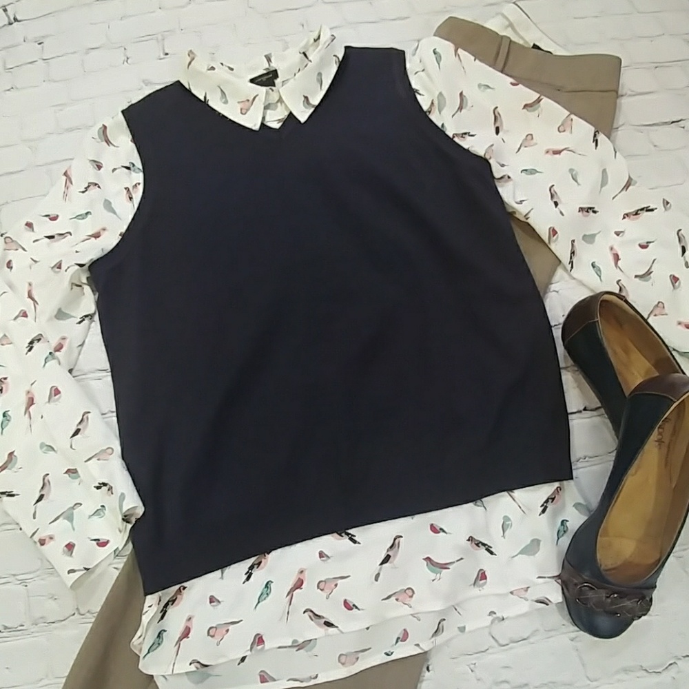 Lands' End True Navy Sweater Vest